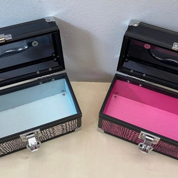 Tow Jewelry Travel Box Plastic and Metal Cases ,Handle and Metal Hasp Latch,Port - Picture 9 of 10